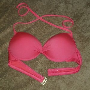 Pink bikini pushup top